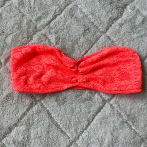 Victoria Secret PINK | Coral Lined Lace Bralette / Bandeau | Size Extra Small - Picture 6 of 15